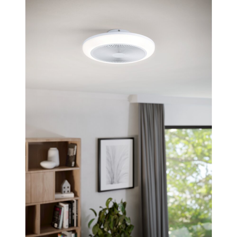 EGLO Ventilateur de plafond lumineux Luminaires Eglo LED Blanc, Télécommandes, Changeur de couleurs main product photo