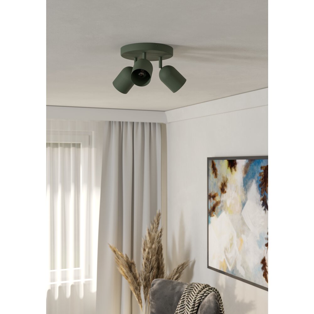 TILSTON Plafonnier, Spot de plafond Luminaires Eglo Vert, 3 lumières main product photo