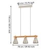 CAWTON Suspension Luminaires Eglo Brun, Acier brossé, 3 lumières