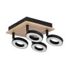RIELVES Plafonnier, Spot de plafond Luminaires Eglo LED Brun, Noir
