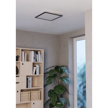 MORADILLO Plafonnier Luminaires Eglo LED Noir, Changeur de couleurs