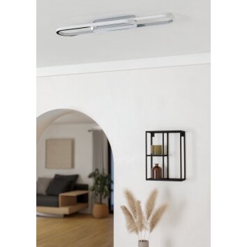 CONIVARENA Plafonnier Luminaires Eglo LED Chrome, Changeur de couleurs