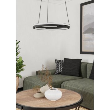 MEZZOMONTE Suspension Luminaires Eglo LED Noir, Télécommandes