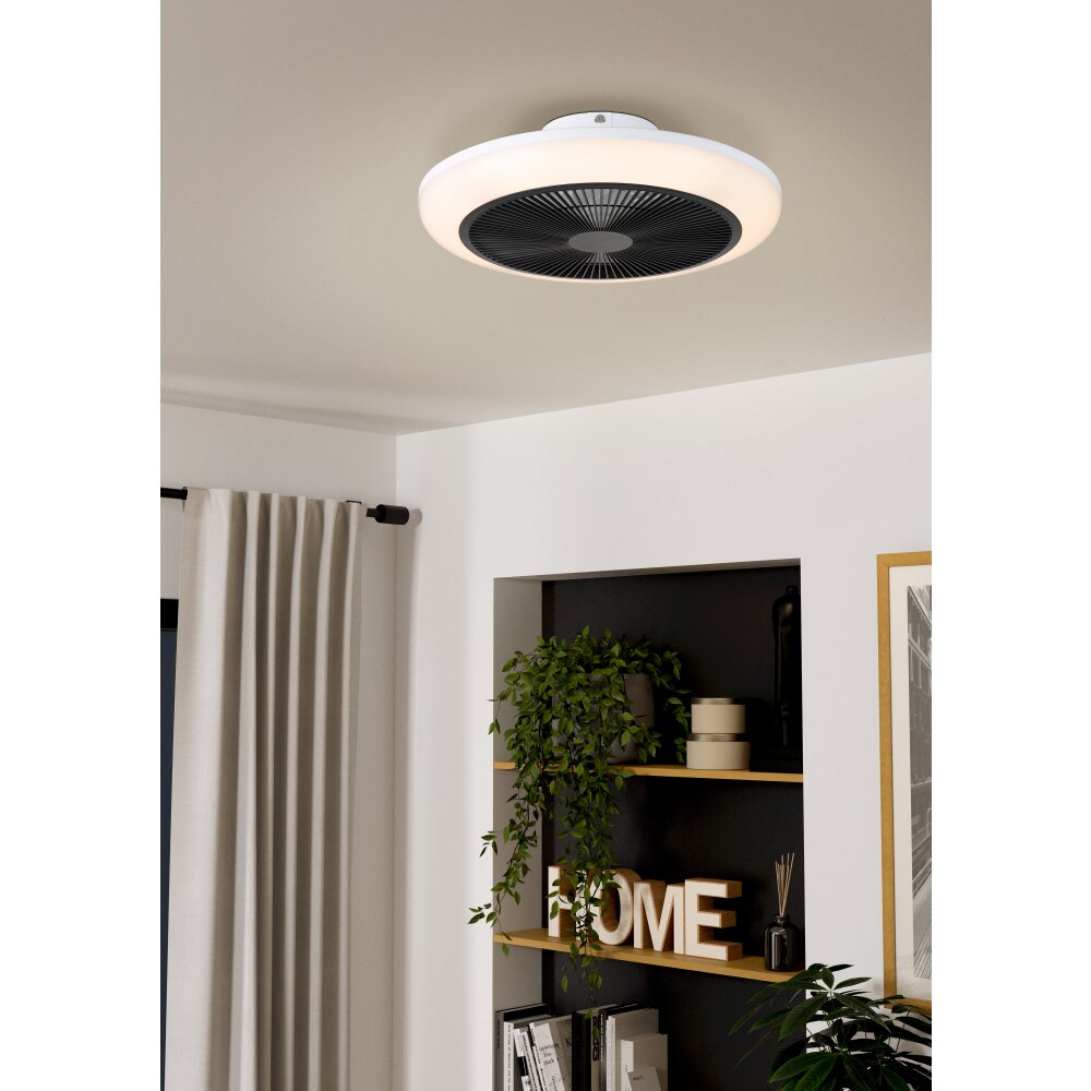 mit Ventilateur de plafond lumineux Luminaires Eglo LED Noir, Blanc, Télécommandes main product photo