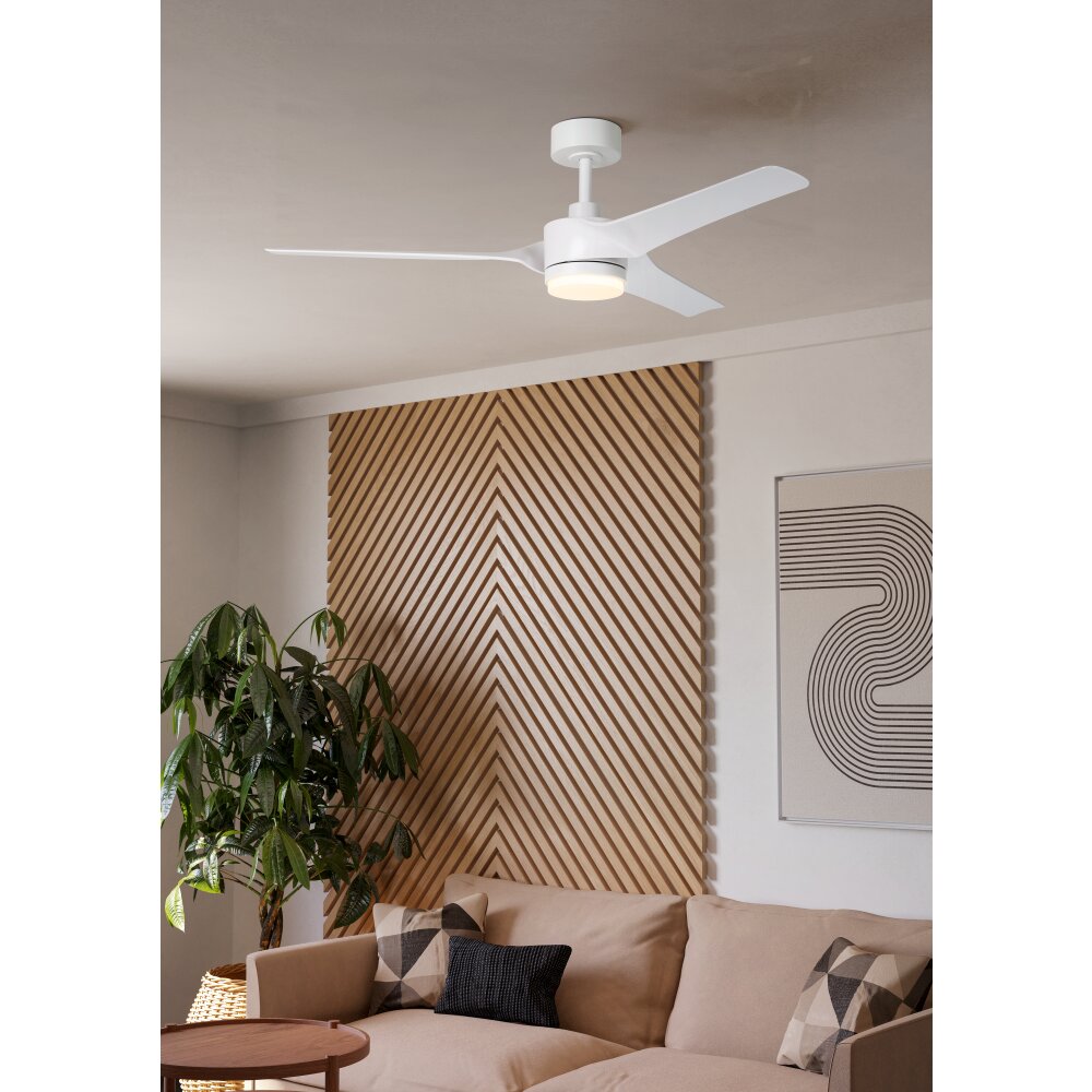 ORCUTT Ventilateur de plafond lumineux Luminaires Eglo LED blanc mat, Télécommandes main product photo