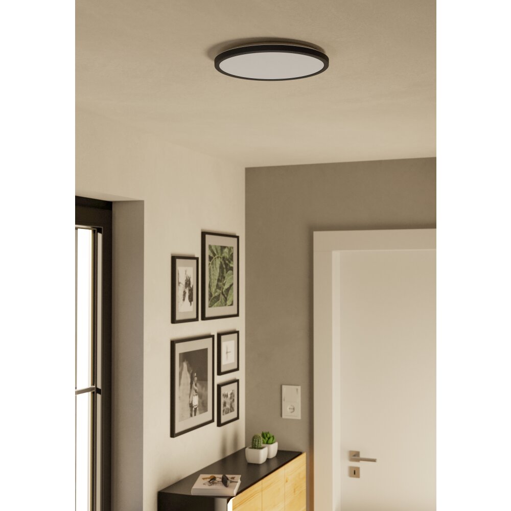 ROVITO-Z Plafonnier Luminaires Eglo LED Noir, Changeur de couleurs main product photo
