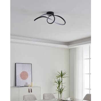 CALAROSSA-Z Plafonnier Luminaires Eglo LED Noir, Changeur de couleurs CALAROSSA-Z Plafonnier Luminaires Eglo LED Noir, Changeur de couleurs