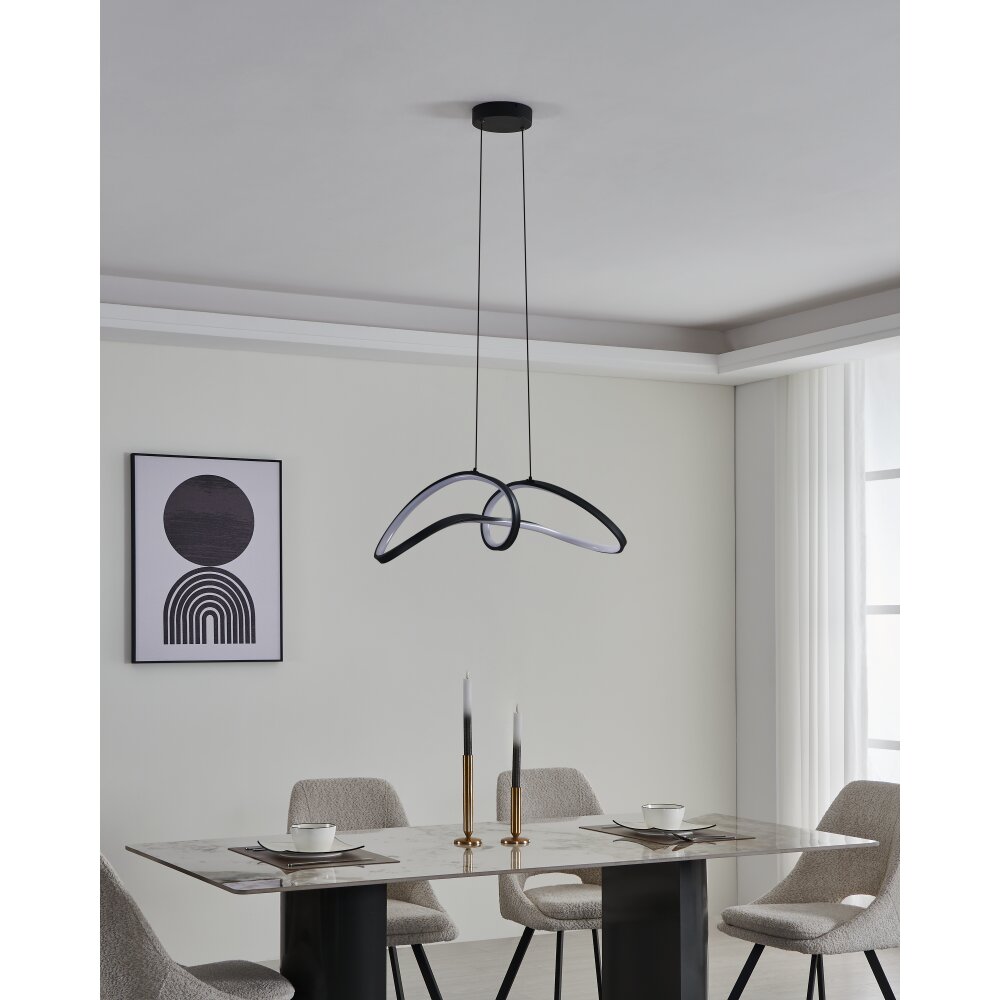 CALAROSSA-Z Suspension Luminaires Eglo LED Noir, Changeur de couleurs main product photo