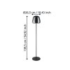 ALFERO-Z Lampadaire Luminaires Eglo LED Noir, Changeur de couleurs