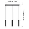 BALAMORTA-Z Suspension Luminaires Eglo LED Noir, Changeur de couleurs
