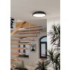 LORETELLO-Z Plafonnier Luminaires Eglo LED Noir, Changeur de couleurs