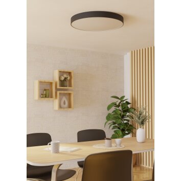 GALLIZZI-Z Plafonnier Luminaires Eglo LED Noir, Changeur de couleurs