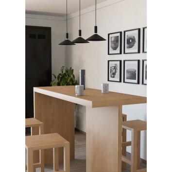 CONOMAVILLA-Z Suspension Luminaires Eglo LED Noir, Changeur de couleurs