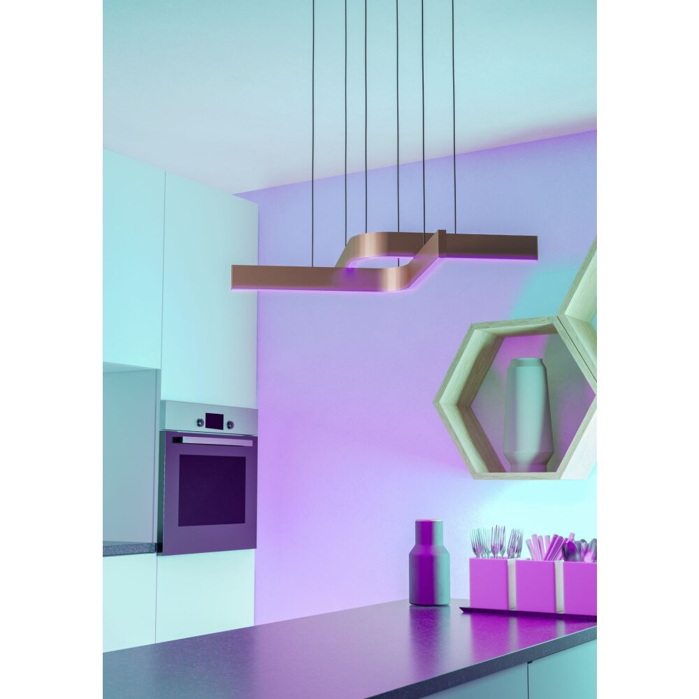 FOLCINO-Z Suspension Luminaires Eglo LED Bronze, Noir, Changeur de couleurs main product photo