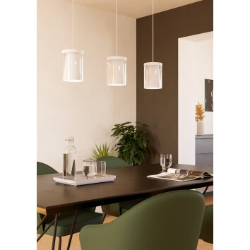 CHIUSELLO-Z Suspension Luminaires Eglo LED Blanc, Changeur de couleurs
