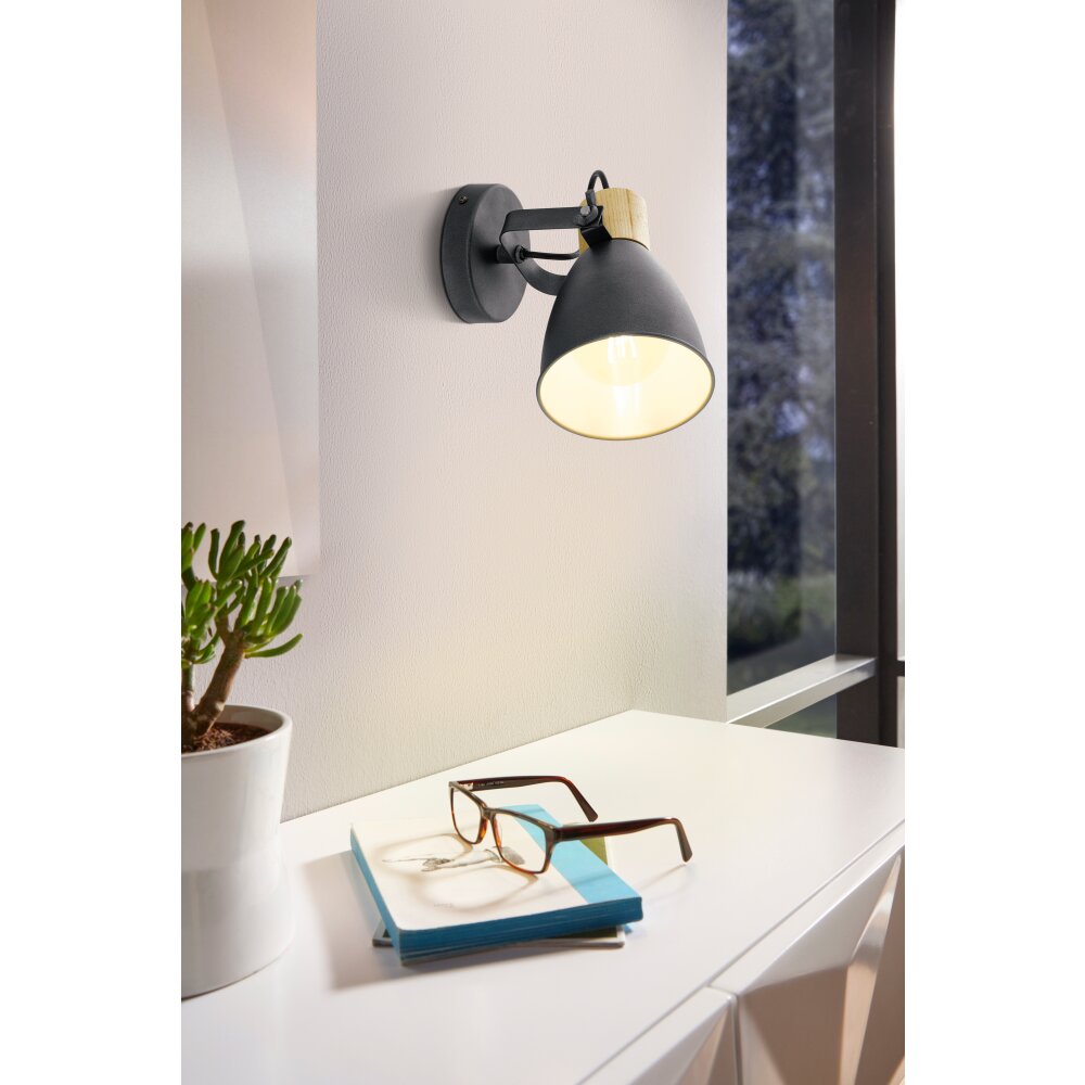 COSWARTH Plafonnier, Spot de plafond, Applique murale Luminaires Eglo Anthracite, Brun, Blanc opale main product photo