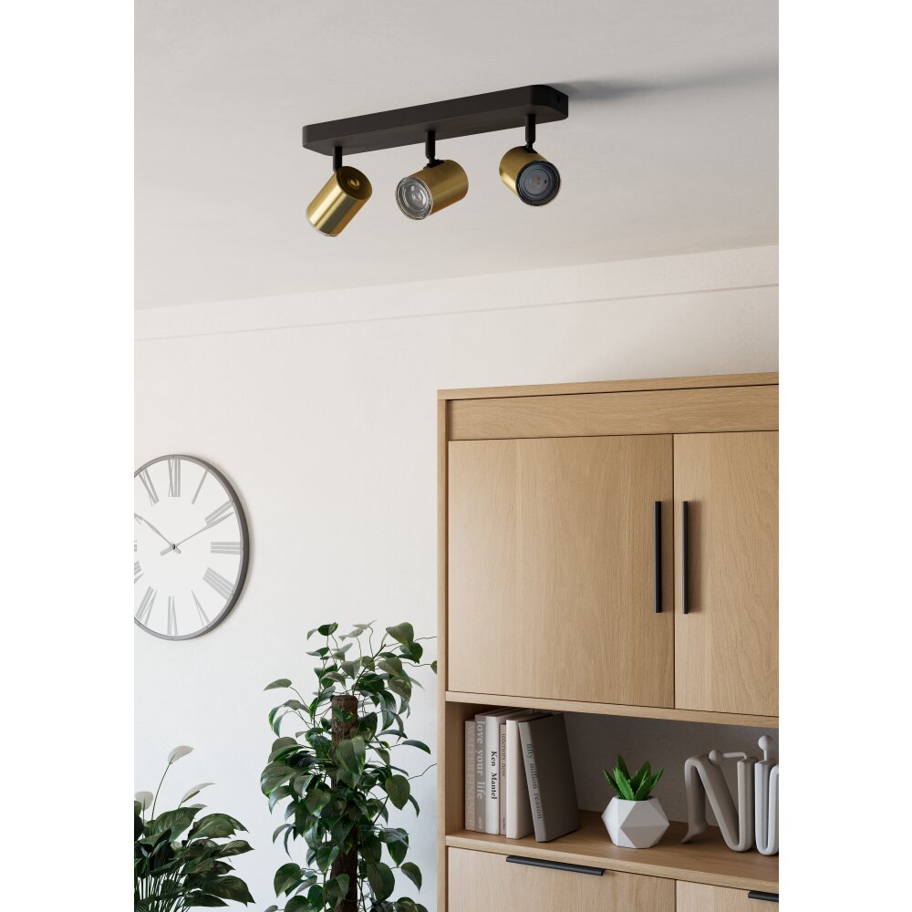 EGLO Plafonnier, Spot de plafond Luminaires Eglo Laiton, Noir main product photo
