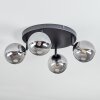 Chehalis Plafonnier, Boule lumineuse Fumé, 4 lumières