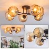 Ripoll Plafonnier, Boule lumineuse Ambre, 6 lumières