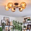 Ripoll Plafonnier, Boule lumineuse Ambre, 6 lumières