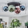 Chehalis Plafonnier, Boule lumineuse Bleu, Vert, Cuivré, 4 lumières