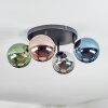 Chehalis Plafonnier, Boule lumineuse Bleu, Chrome, Vert, Cuivré, Fumé, 4 lumières