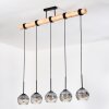 Ripoll Suspension, Boule lumineuse, Suspension Écru, Noir, 5 lumières
