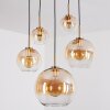 Koyoto Suspension, Boule lumineuse, Suspension Or, Noir, 5 lumières