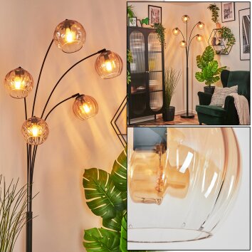 Koyoto Boule lumineuse, Lampadaire Ambre, Clair, 5 lumières