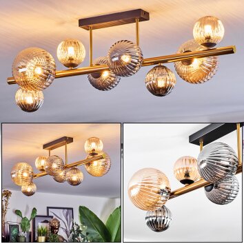 Chehalis Plafonnier, Boule lumineuse Or, Noir, 8 lumières