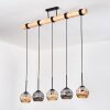Ripoll Suspension, Boule lumineuse, Suspension Écru, Noir, 5 lumières