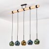 Ripoll Suspension, Boule lumineuse, Suspension Écru, Noir, 5 lumières