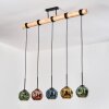 Ripoll Suspension, Boule lumineuse, Suspension Écru, Noir, 5 lumières
