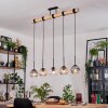 Ripoll Suspension, Boule lumineuse, Suspension Écru, Noir, 5 lumières