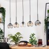 Ripoll Suspension, Boule lumineuse, Suspension Écru, Noir, 5 lumières