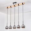 Ripoll Suspension, Boule lumineuse, Suspension Écru, Noir, 5 lumières
