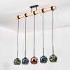 Ripoll Suspension, Boule lumineuse, Suspension Écru, Noir, 5 lumières