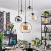 Koyoto Suspension, Boule lumineuse, Suspension 45 cm Ambre, Clair, Fumé, 5 lumières