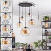 Koyoto Suspension, Boule lumineuse, Suspension 45 cm Ambre, Clair, 5 lumières
