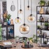 Koyoto Suspension, Boule lumineuse, Suspension 45 cm Ambre, Clair, 5 lumières