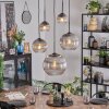 Koyoto Suspension, Boule lumineuse, Suspension 45 cm Clair, Fumé, 5 lumières