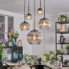 Koyoto Suspension, Boule lumineuse, Suspension 45 cm Clair, Fumé, 5 lumières