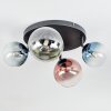 Chehalis Plafonnier, Boule lumineuse Bleu, Vert, Clair, Cuivré, 4 lumières