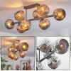 Ripoll Plafonnier, Boule lumineuse Chrome, Fumé, 8 lumières