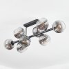 Ripoll Plafonnier, Boule lumineuse Chrome, Clair, Fumé, 8 lumières
