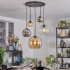 Koyoto Suspension, Boule lumineuse, Suspension 45 cm Ambre, Chrome, Clair, Fumé, 5 lumières