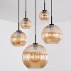 Koyoto Suspension, Boule lumineuse, Suspension Ambre, 5 lumières