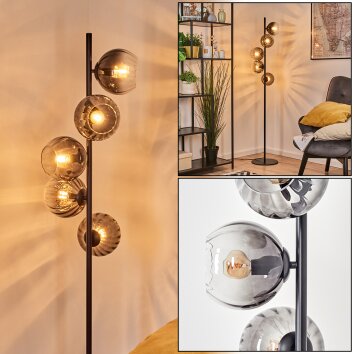 Koyoto Boule lumineuse, Lampadaire Clair, Fumé, 5 lumières