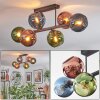 Koyoto Plafonnier, Boule lumineuse Bleu, Vert, Cuivré, 6 lumières