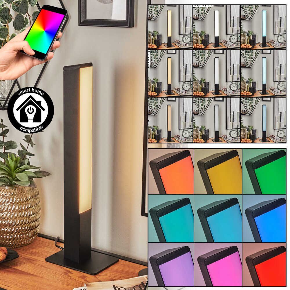 Delan Lampe à poser LED Noir, 1 lumière, Changeur de couleurs main product photo